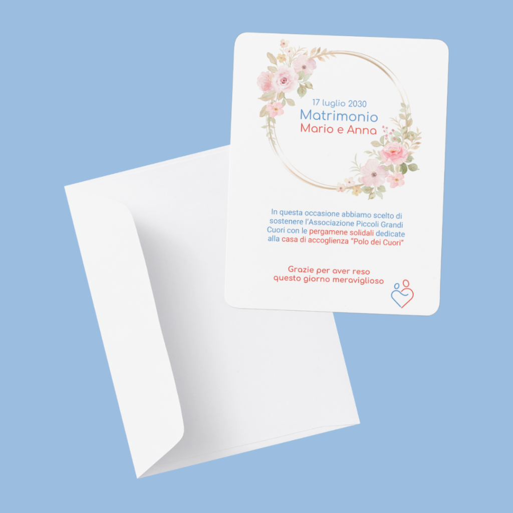 Anteprima pergamena solidale matrimonio