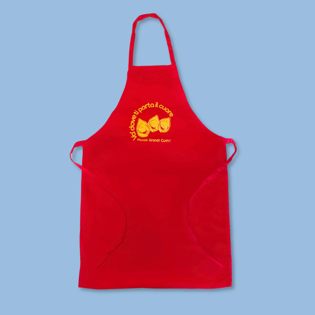Grembiule da cucina rosso con scritta Va' Dove Ti Porta Il Cuore