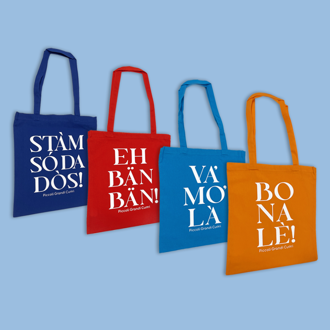 Shopper di Piccoli Grandi Cuori in dialetto bolognese e modenese